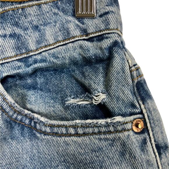 Re/Done 70's Straight Rise Rise Rigid Distressed Jeans Size 24 - Picture 7 of 9